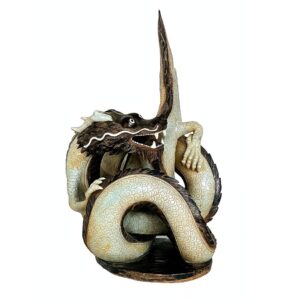 19" Ceramic Coiled Dragon