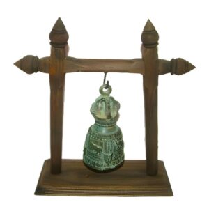 Bronze Bell on Teak Stand