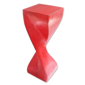 Acacia Wood Twist Stool With Single Spiral