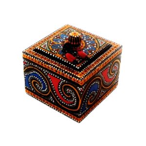 3.5" x 3.5" Brightly Painted Jewelry Box