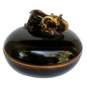 4" Dish with Knealing Elephant on Lid