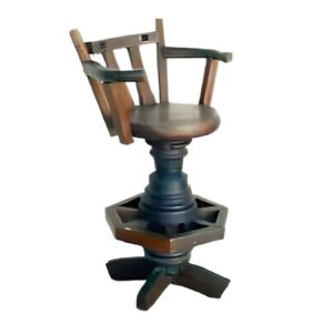 Rustic Teak Bar Swivel Stool