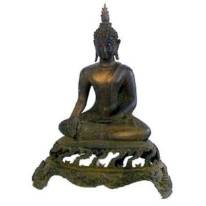 15" Brass Sitting Buddha on Base