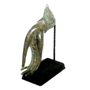 15" Brass Hand on Stand Fingers Down