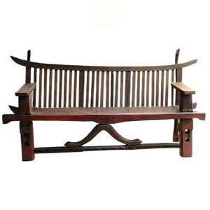 72" Rustic Teak Bench Made from Old Buffalo Carts