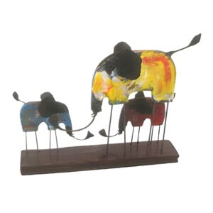 10" Reclaimed Teak Wood Elephant Set
