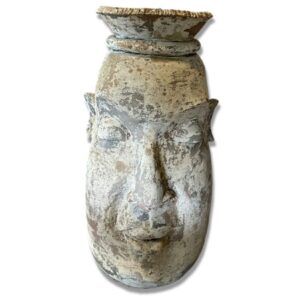 36" Terra Cotta Vase with Man's Face