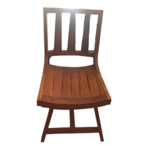 Teak Side Chair Made from Old Buffalo Carts