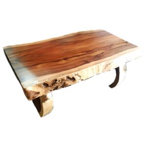 Slab Coffee Table with Wood Legs
