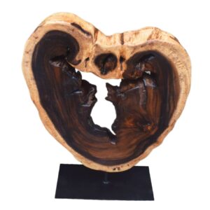 24" Hollow Live Edge Wood Sculpture on Stand