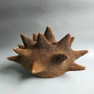 12" Sea Urchin Shape Terra Cotta Vase