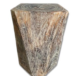 18" Solid Wood Hexagon Stool