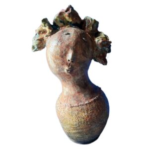 20" Ceramic Lady's Head with Flowers in Hair