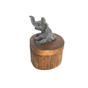 3" x 4" Wood Box with Elephant Lid