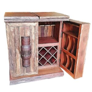 Teak Fold Out Rustic Bar