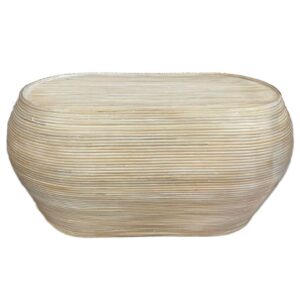 Oval Rattan Coffee Table 38" x 23"