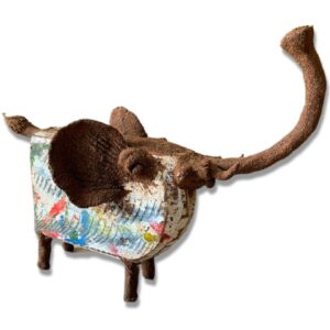 8" Abstract Teak Elephant