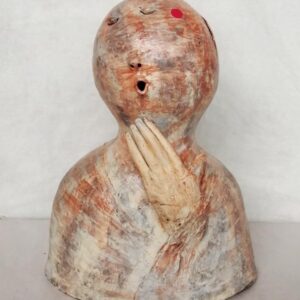 22" Ceramic Head of Woman Yawning