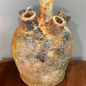 15" Colorful Ceramic Vase with Six Holes