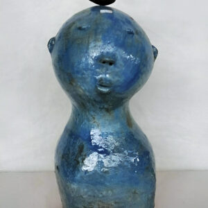 20" Blue Man's Head with Bird on Top