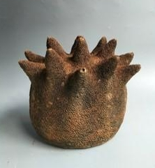 11" Abstract Terra Cotta Vase with Spikes